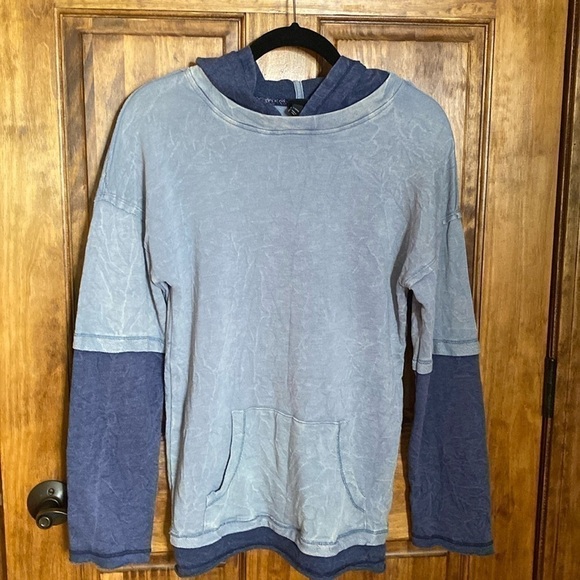 Art Class Hoodie L (12/14) light blue/gray heathered hooded colorblock - Picture 5 of 5